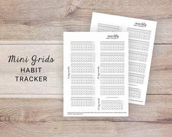 Mini Grids Monthly Habit Trackers (Bullet Journal Printable)