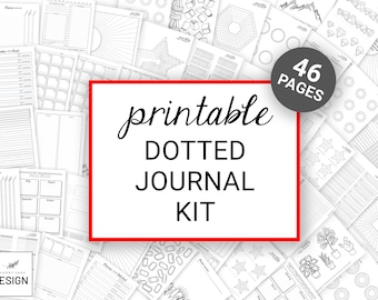 Printable Dot Grid Journal Kit. (Starter Kit with Spreads & Habit Trackers)