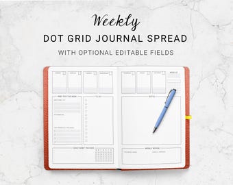 Weekly Dot Grid Journal Spread