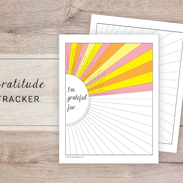 Gratitude Tracker Printable (For Dot Grid Journals and Planners)