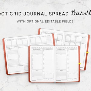 Dot Grid Journal Spread Bundle (with Daily Insert, Weekly Spread, and Monthly Spread)