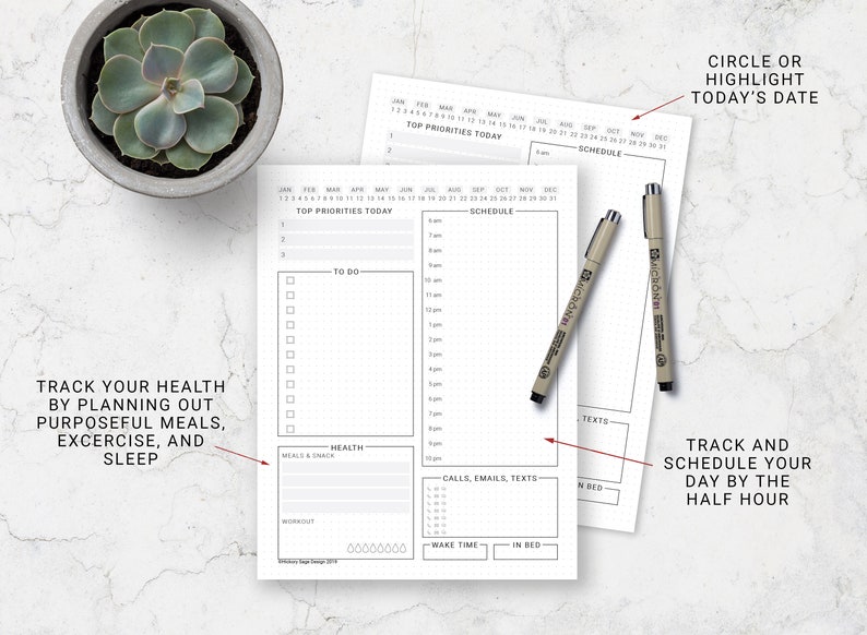 Daily Bullet Journal Planning Page BUJO Printable BUJO - Etsy