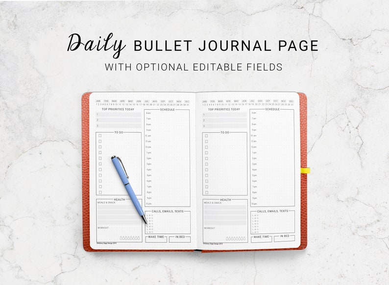Daily Bullet Journal Planning Page BUJO Printable BUJO - Etsy
