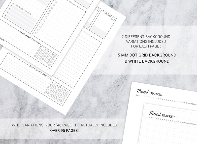 Printable Dot Grid Journal Kit. starter Kit With Spreads &amp; - Etsy