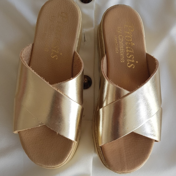 gold espadrille platform sandals