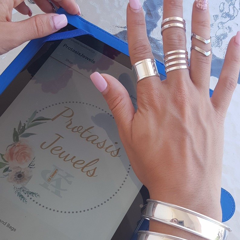 Statement ring double ring adjustable ring stacked ring