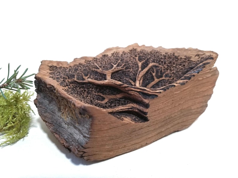 Willow Tree Rustic Hand Carved Miniature Wood Sculpture, Forest Wood