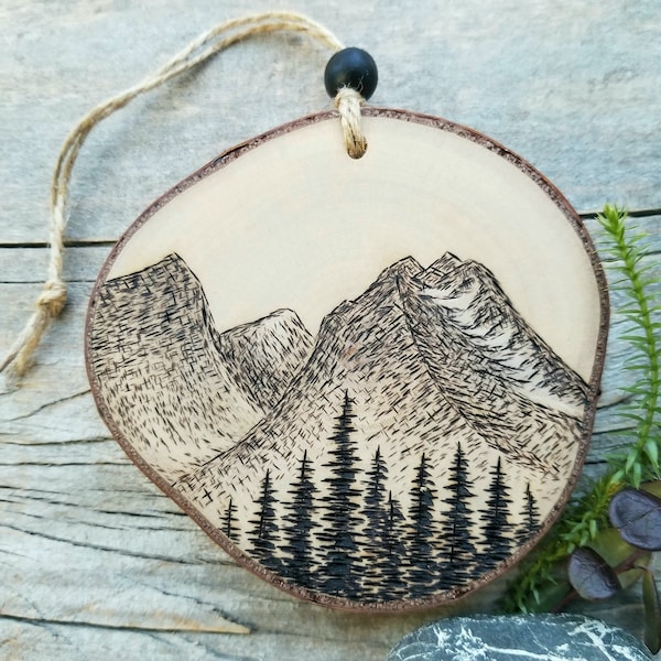 Rocky Mountain Pass Ornament, Original Art Gift, Miniature Landscape, Nature Explorer Gift, Outdoors Adventurer Gift