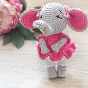 ELEPHANT CROCHET TOY pattern,   crochet animal pdf, easy crochet toy, for playing and decor, plush toy about 7.9 inches, clear tutorial