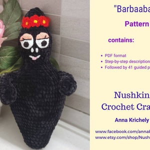 Crochet Pattern of Barbapapa, amigurumi cartoon hero doll, retro character, easy crochet tutorial