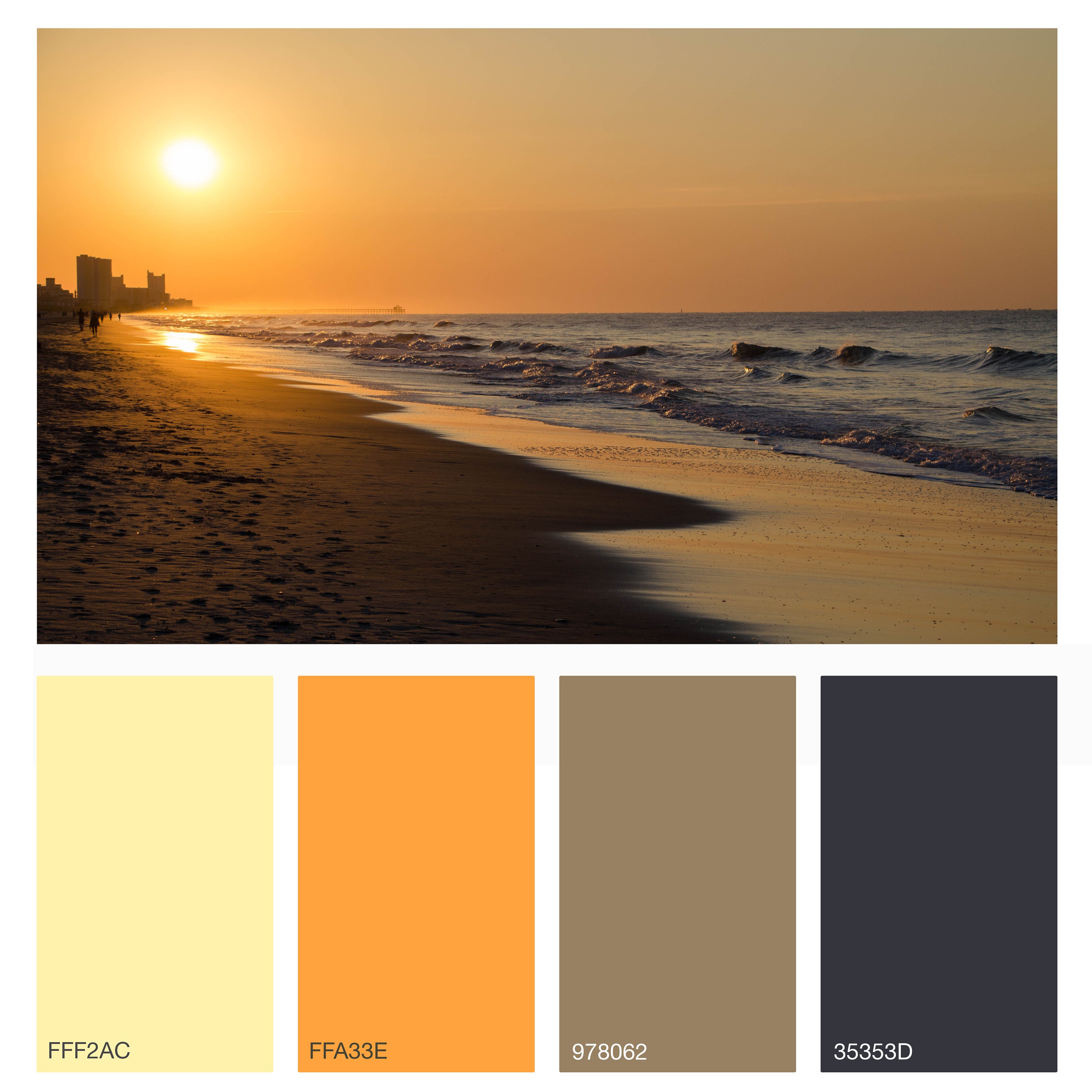 Beach Sunrise Color Palette Photo Print Wall Art 2 Etsy Uk