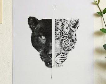 Leopard Poster Dotwork