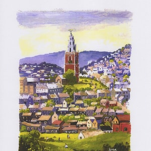 Shandon Tower Cork Art Print | Cork City Ireland Print | Irish Wall Art | Painting by Anna O&#39;Hara | Cork Landmark Print | Framed or Unframed