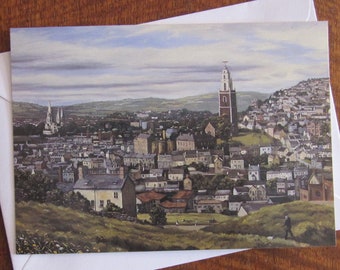 Postcard of Cork City in Ireland, Postcard of a Painting, made in Ireland