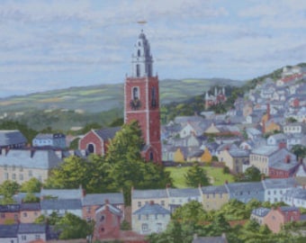 Print of Shandon Tower in Cork City in Ireland, Watercolour Painting of Cork Ireland, Irish Art, made in Ireland