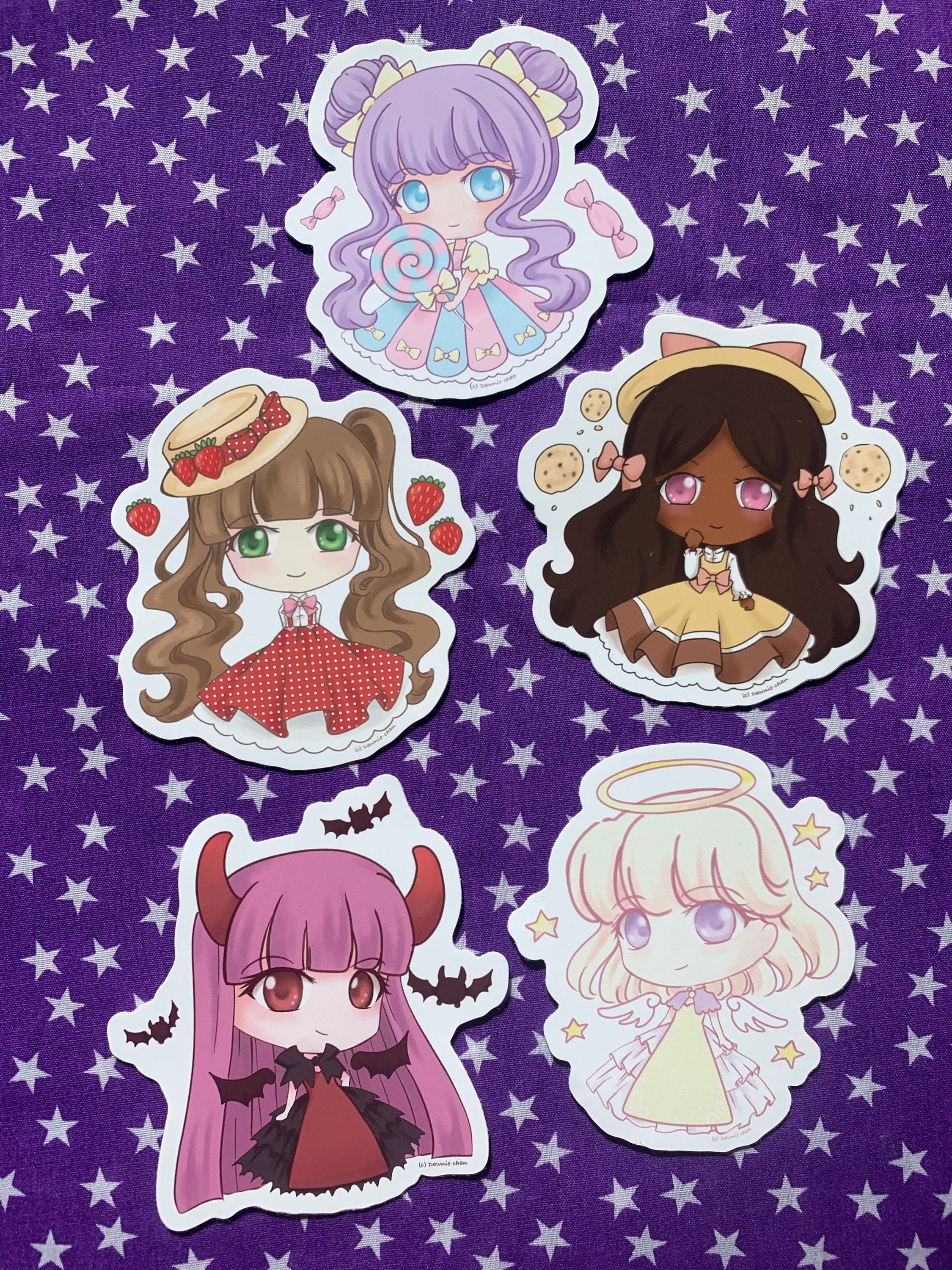 Kawaii Chibi girl stickers 10cm Etsy