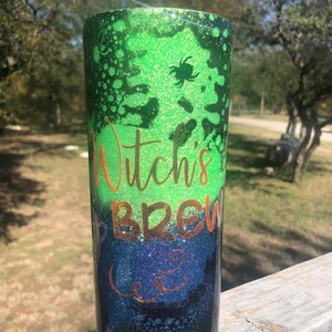 Witch’s Brew Tumbler, Witch&#39;s Brew, Witch, Halloween, Bubbly Cauldron, Witchy Tumbler, Witchy, Witches Brew, Spiders, Webs