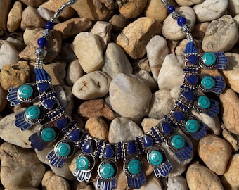 Multi Stone Handmade Nepali Tibetan Protection Necklace