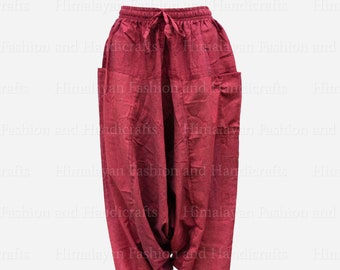 Nepal Yoga Harem Pants | Traditional Yoga Pants | Genie Pants | Handmade Cotton - Nepal | One Size | Hippie Bohemian Style - Multicolor