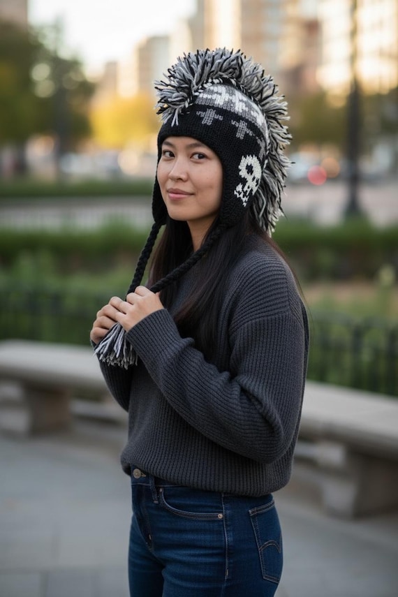 Handmade Bone Skull Mohawk Hat – Unique Artisan Festival Hat 