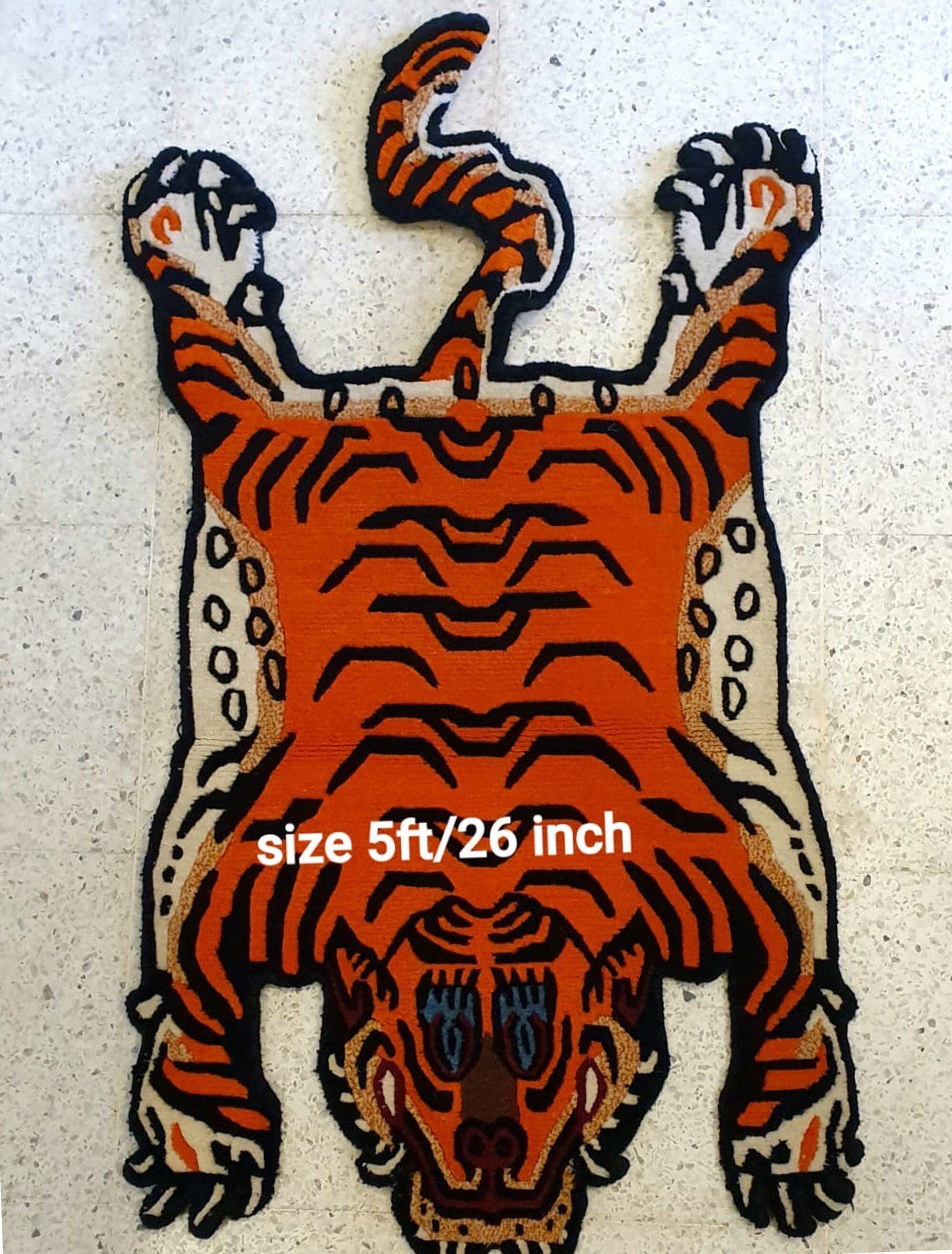 2x3 2x5 3x6 3 Size Handmade Nepal Tiger Rug - High Quality| Animal