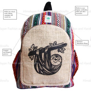 Mochila pequeña de cáñamo con diseño nativo americano