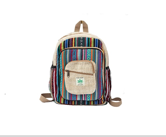 Handmade Himalayan Hemp Mini Backpack |estival Hiking Bag  display picture 1