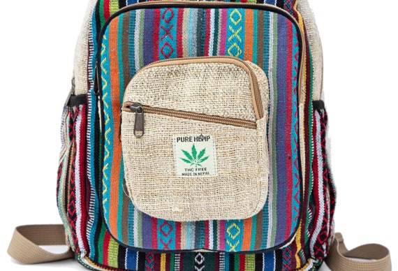 Handmade Hemp Backpack with Pockets, Boho Daypack Amazon.com: Hemp Backpack | 100% Pure Hemp - All Natural  main image 3