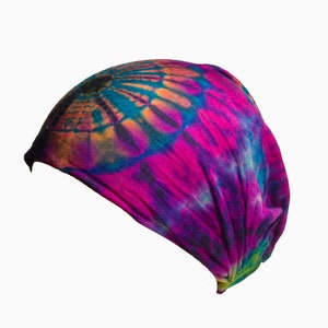 Spandex Handmade Tie Dye Headband Bandana | Womens Hippie Boho Psychedelic Headband Headwrap One Size - Handmade in Thailand