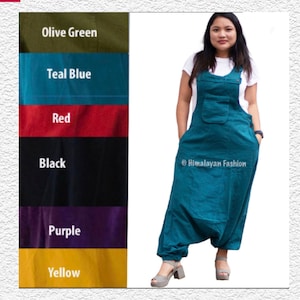 Handmade Boho Overalls Cotton Nepal Jumpsuit - Harem Pants - Romper Jumper Jumpsuit Overalls 100 Percent Cotton - Boho Hippie Overall Design
