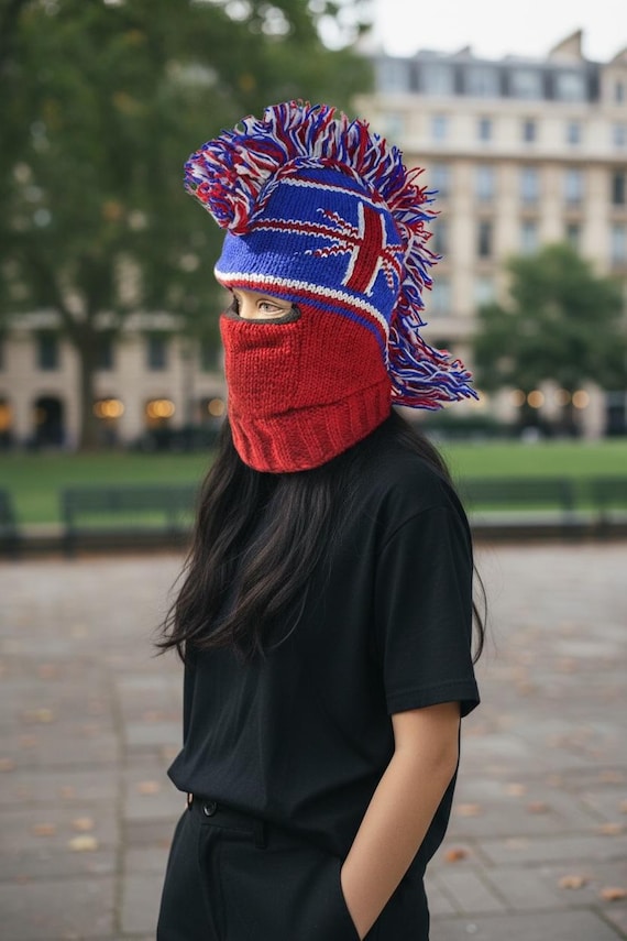 UK Union Jack Handmade Ski Mask Mohawk Hat - Etsy