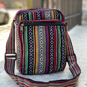 Handmade Gheri Cotton Shoulder Messenger Bag Rasta Black - Etsy