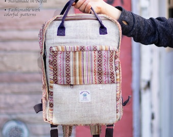 Handmade Hemp Mini Backpack - Backpack | Bohemian Hippie Backpack