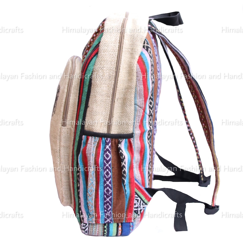 Large Elephant Hemp American Native Design Backpack
