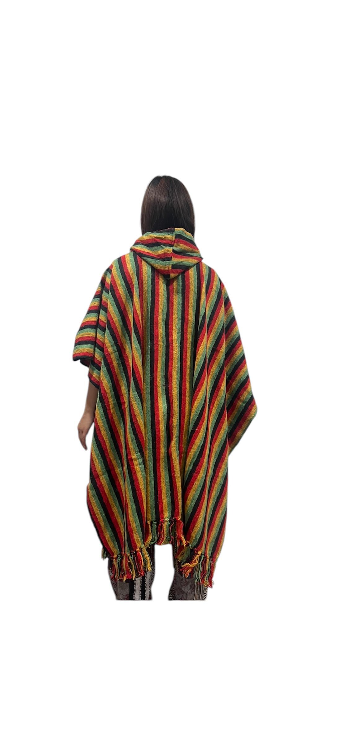 【LOEWE】 Printed hooded cotton terry poncho Poncho in terry cotton jacquard Multicolor - LOEWE