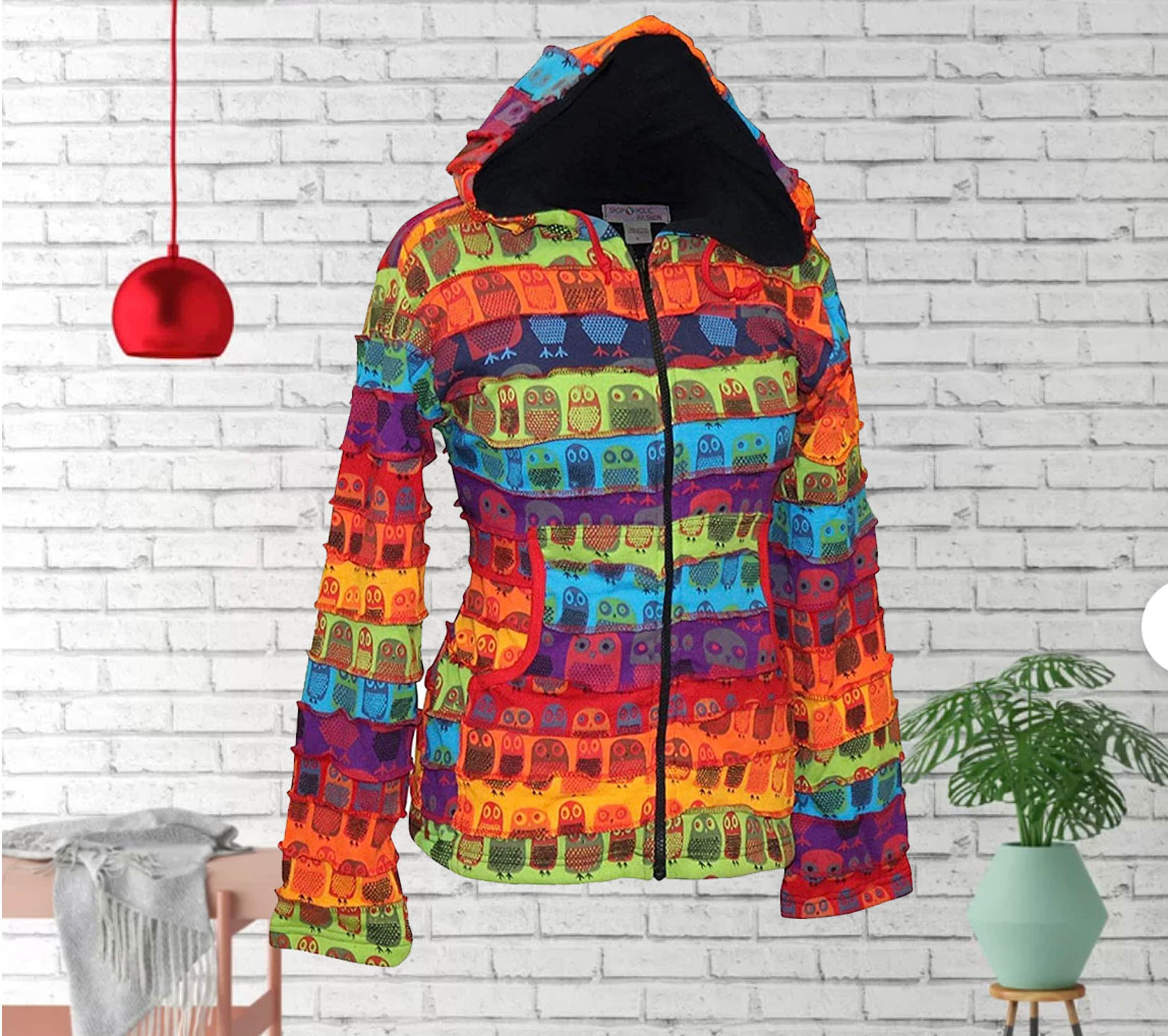 rainbow striped zip up hoodie