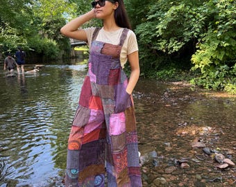 Handmade Cotton Overalls: Lightweight Summer Jumpsuit with Pockets