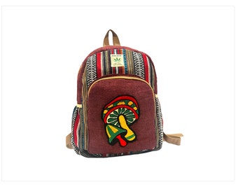 Handmade Mini Hemp Backpack: Boho Travel Laptop Bag