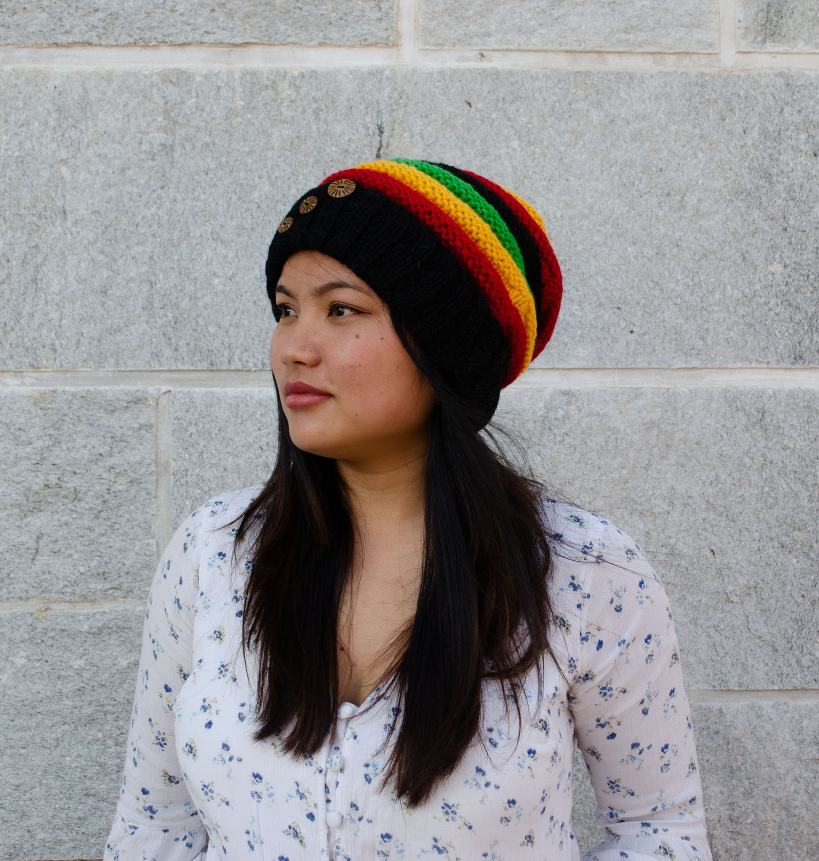 multicolor woolen cap
