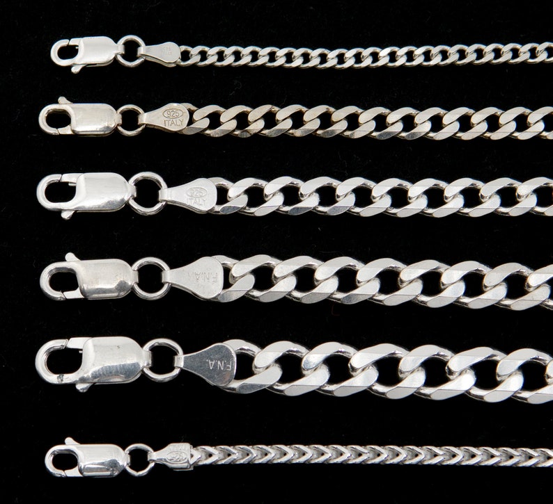 Heavy Gauge Sterling Silver Chains .925 Curb Chains Franco Etsy