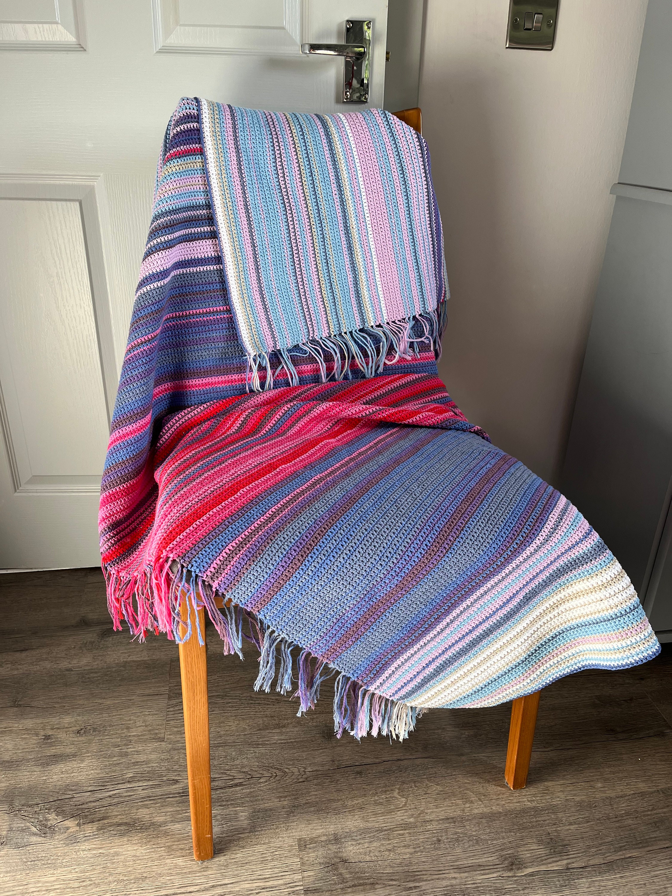 28 Crochet Temperature Blanket Patterns with Squares, Stripes, Hexagons 3 Temperature Blanket Crochet Pattern Stripe
