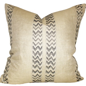 Schumacher Kudu Stripe Pillow Cover, decorative linen stripe pillow cover, 10&quot;x20&quot;, 20&quot;x20&quot; decorative pillows