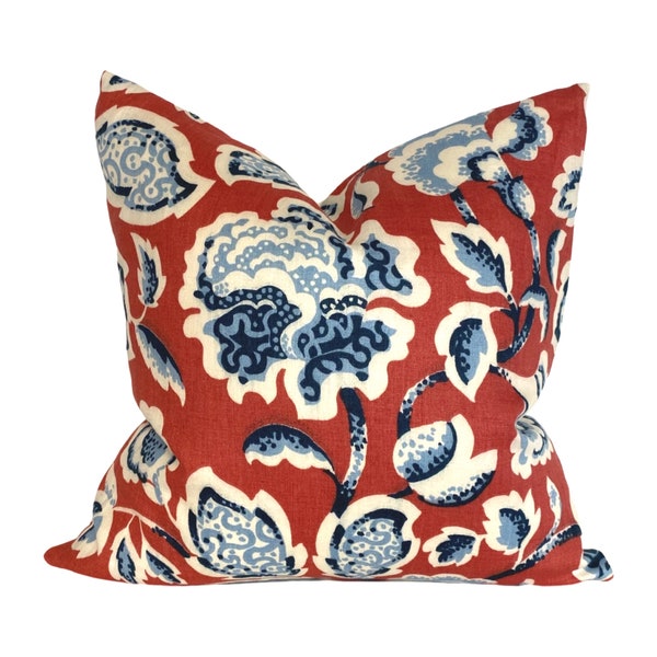Schumacher Deco Flower Decorative Pillow in Berry, 18x18, 20x20, 22x22