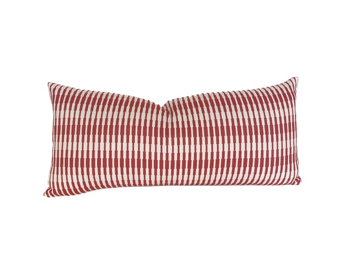 Sunbrella Red Geometric Pillow Cover Etsy
