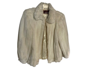 Vintage Jordache White Faux Fur Coat - Etsy