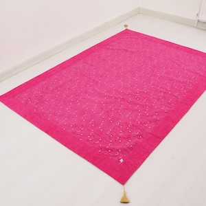 Jacquard Türkische Tagesdecke, Mazenda Pink Twin & Single Größe 6,6x4,6, Arabische Nacht Muster Stoff,Dekorative Abdeckung, Decke, Tagesdecke