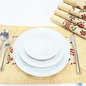 Turkish Beige Place Mats, Place Mats 12x18, Table decor, Table Decoration, Table Linens, Table Mat, Handmade Placemats, Dining Placemats