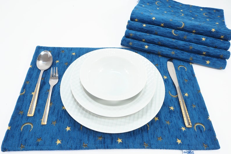 Turkish Navy Blue Place Mats Place Mats 12x18 Table Decor Etsy