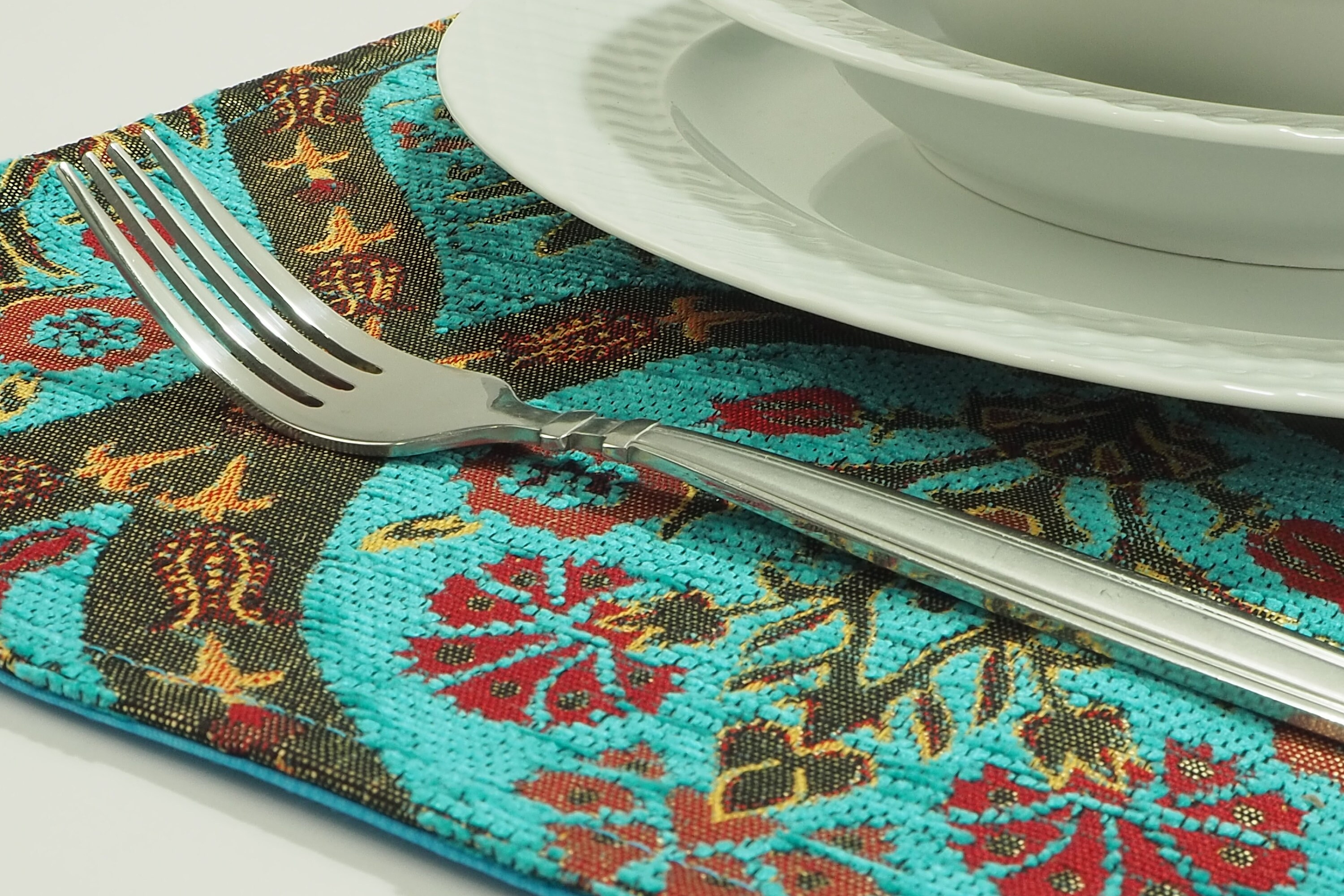 Turkish Turquoise Blue Place Mats Place Mats 12x18 Table Etsy
