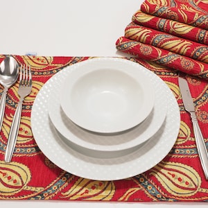 Türkisch Rot Tischset, Tischset 12x18, Tischdekoration, Tischdekoration, Tischwäsche, Tischset, Esszimmer Tischset